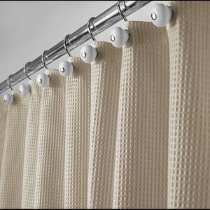 NWT Waffle Weave Fabric Shower Curtains Color Khaki